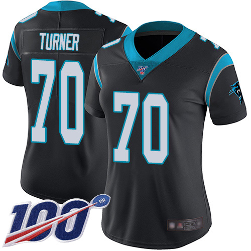 Carolina Panthers Limited Black Women Trai Turner Home Jersey NFL Football #70 100th Season Vapor Untouchable->women nfl jersey->Women Jersey